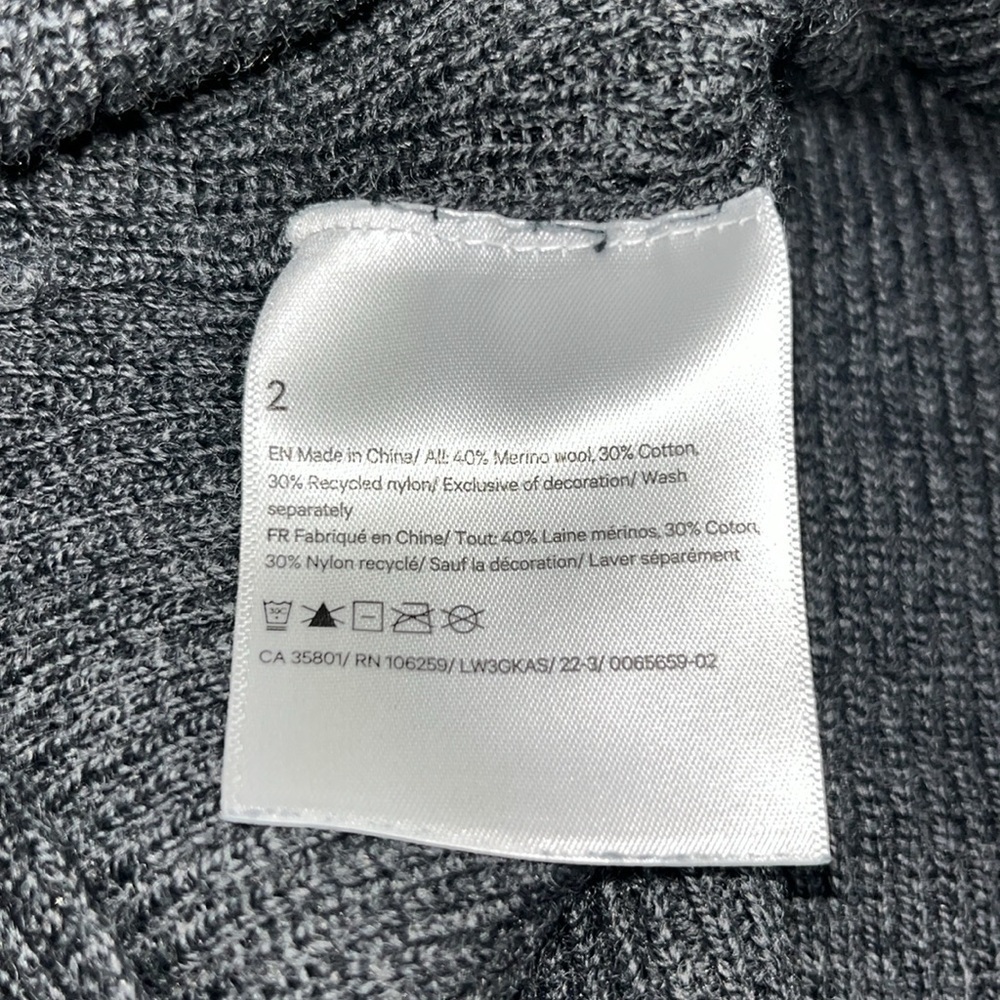 Lululemon Merino Wool-Blend Ribbed Crewneck Sweater Heathered Black 2 - Picture 13 of 13